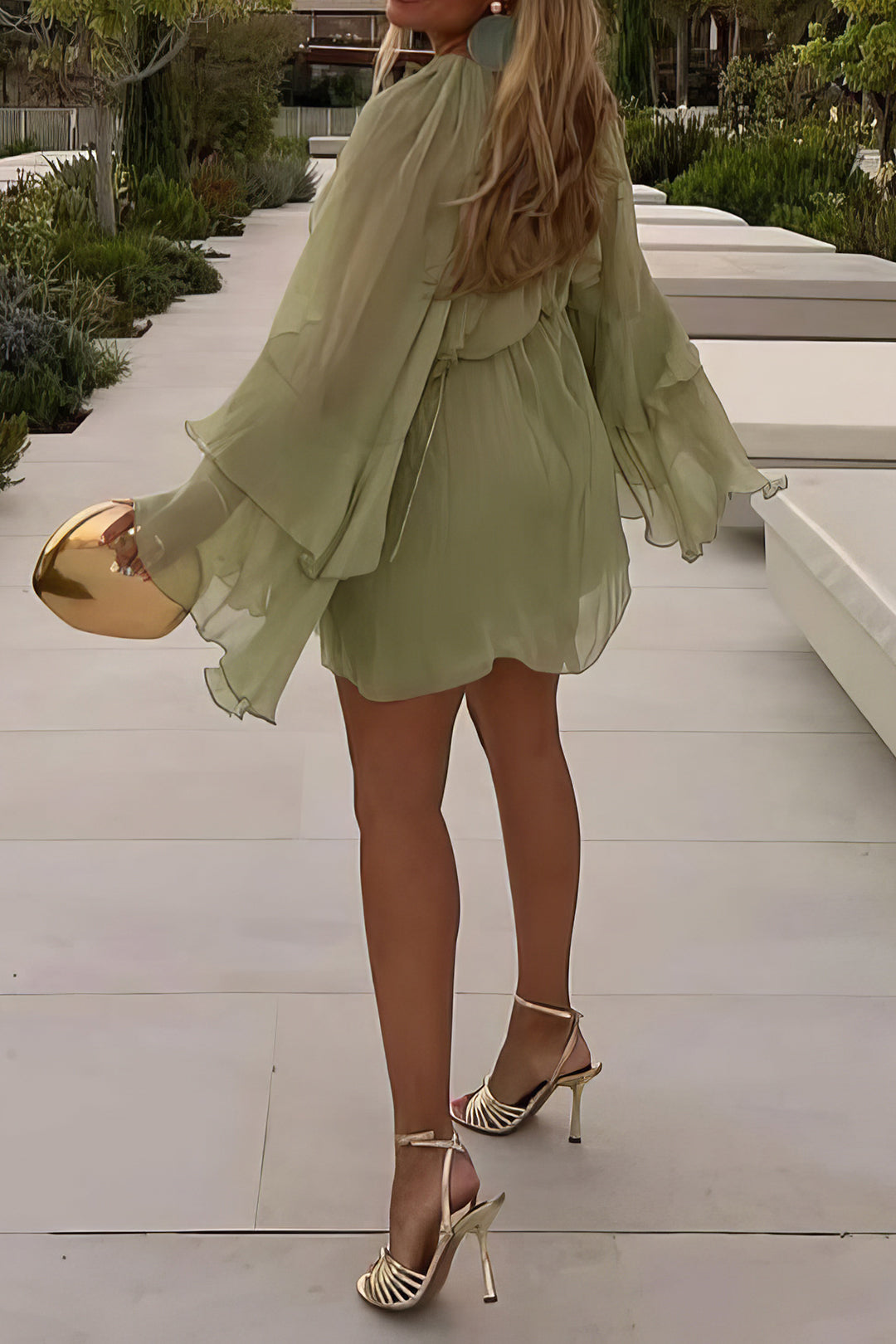 חולצה ארוכת שרוולים עם קפלים ושכבות 