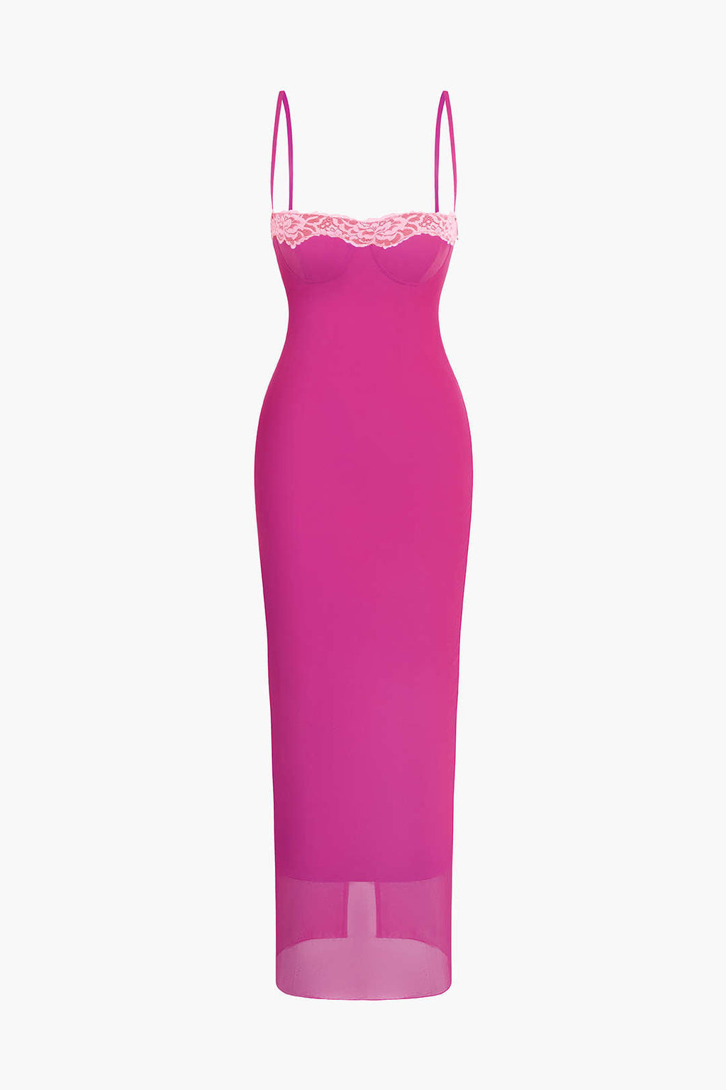 Vestido Midi Con Encaje Detallado Y Silueta Elegante Noche