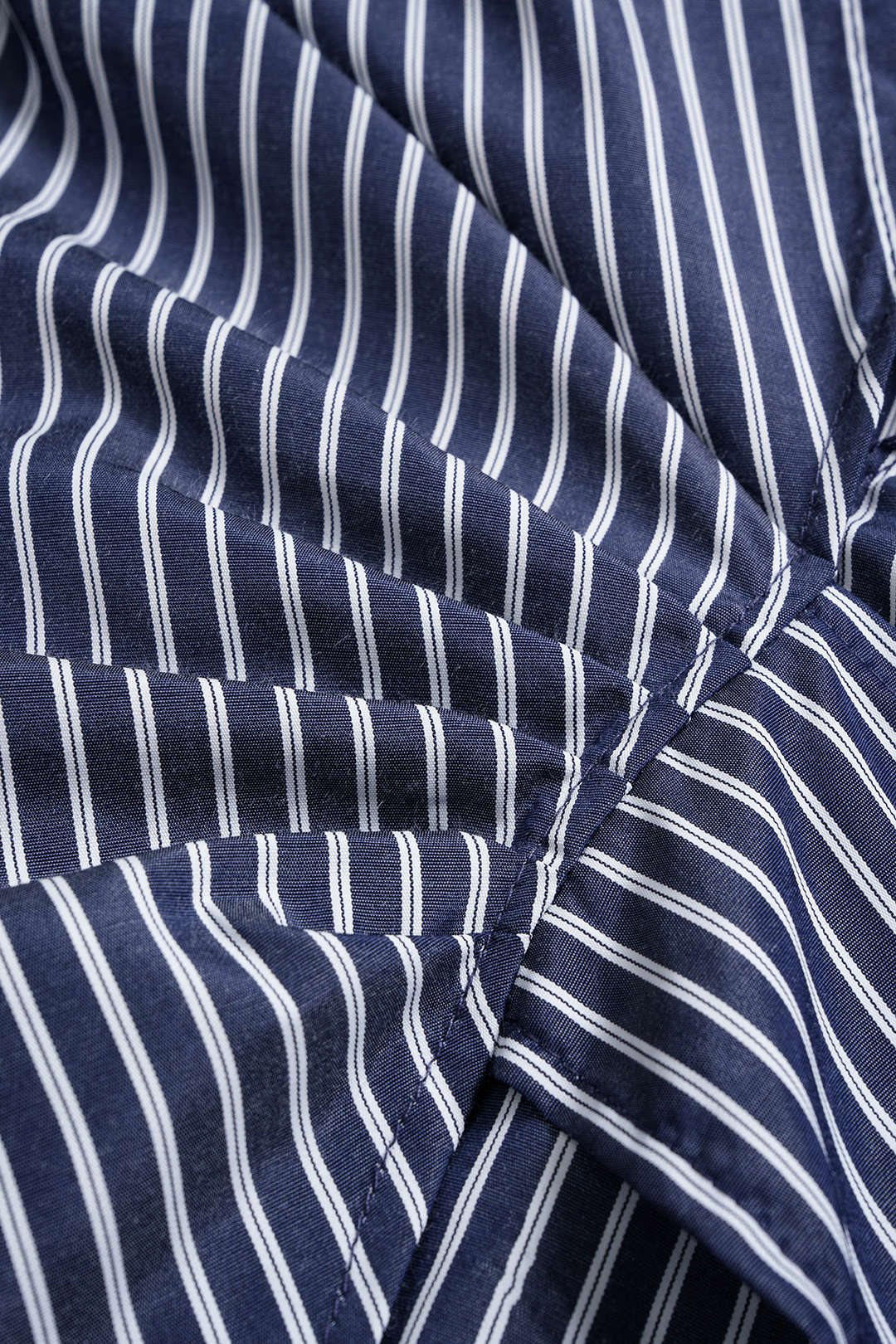 Stripes Print Tie-Up Irregular Long-Sleeve Shirt