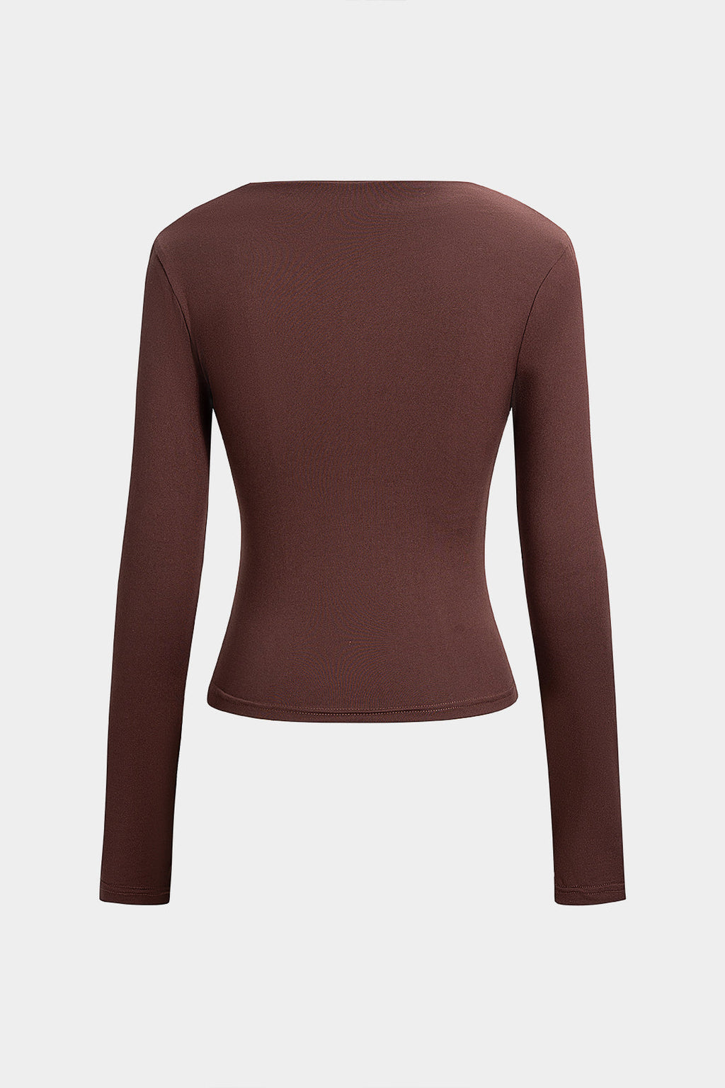 Solid Ruched Long-Sleeve Top