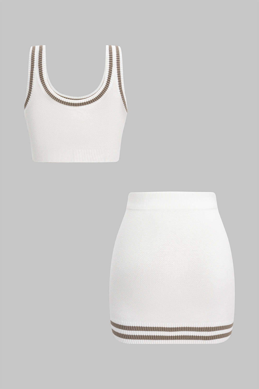 Conjunto Top Sin Mangas Y Shorts Punto Contraste Diario