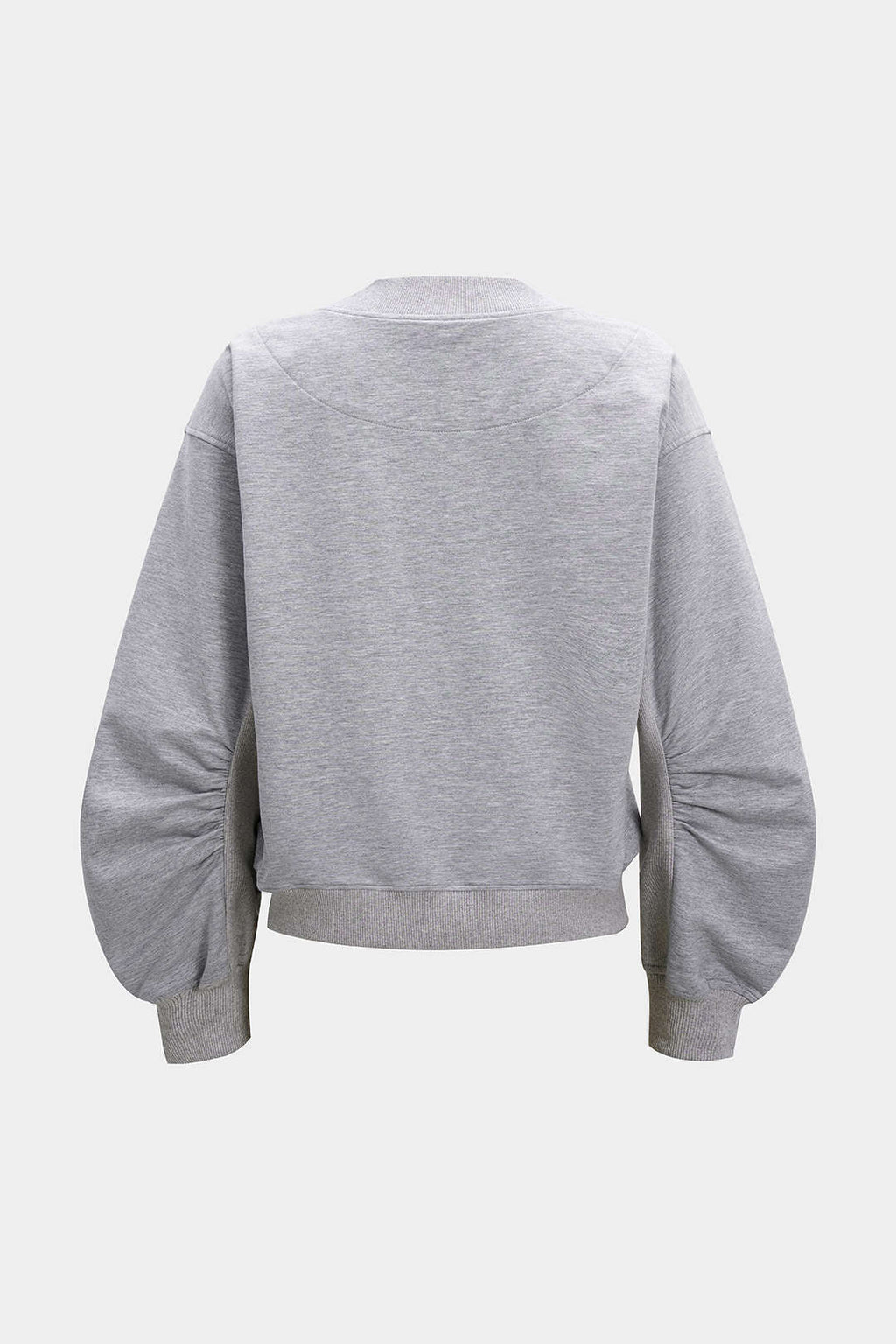 סווטשירט ארוך עם צווארון V והדפס אותיות 