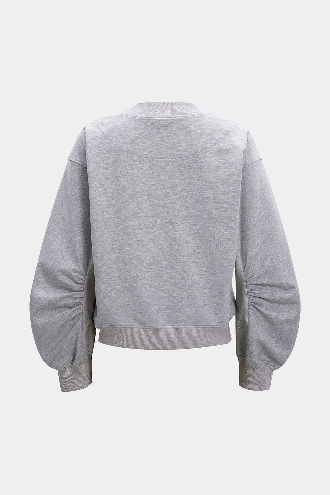 סווטשירט ארוך עם צווארון V והדפס אותיות 