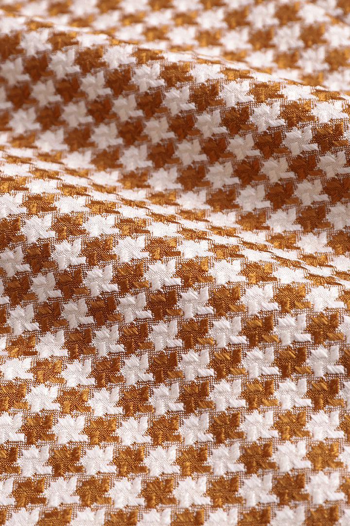 שמלת מיני עם שרוולים ארוכים והדפס משבצות 