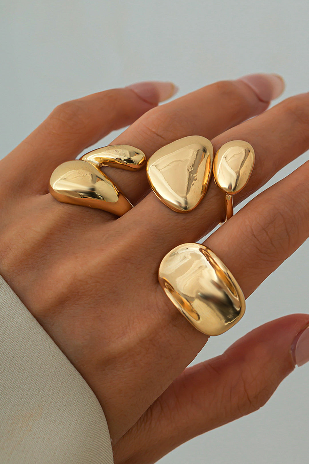 Anillos Irregulares Texturizados Colección Joyería Femenina
