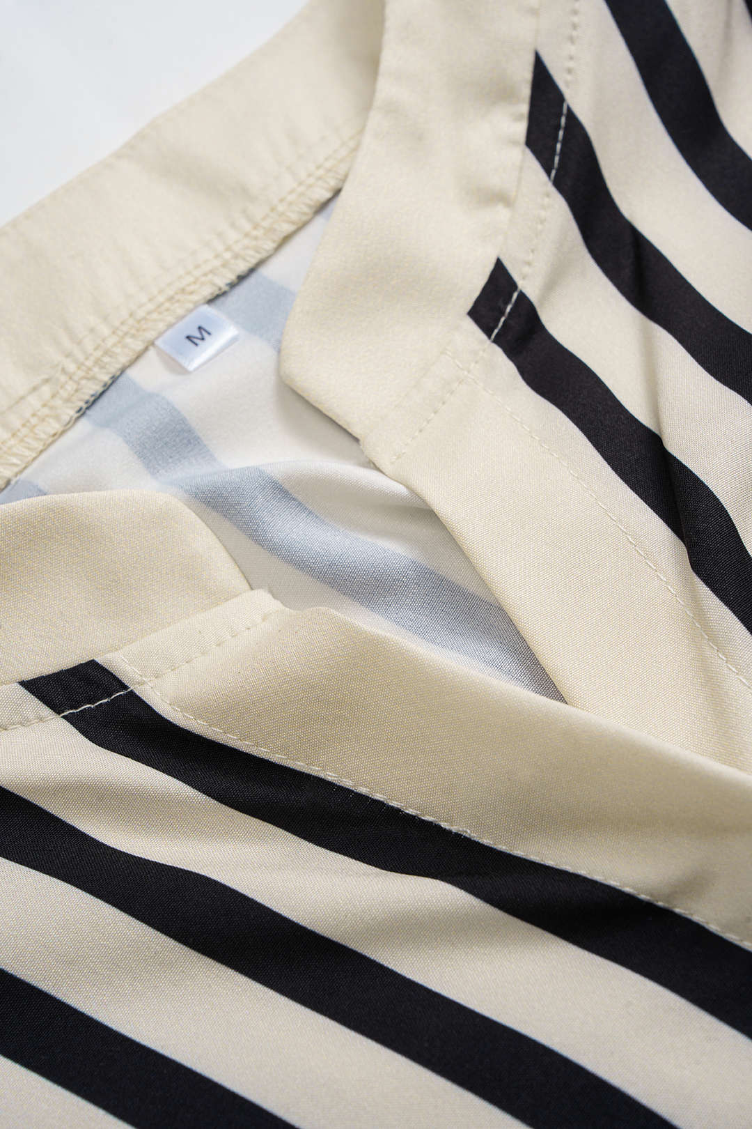 Stripe Print Satin Long-Sleeve Shirt