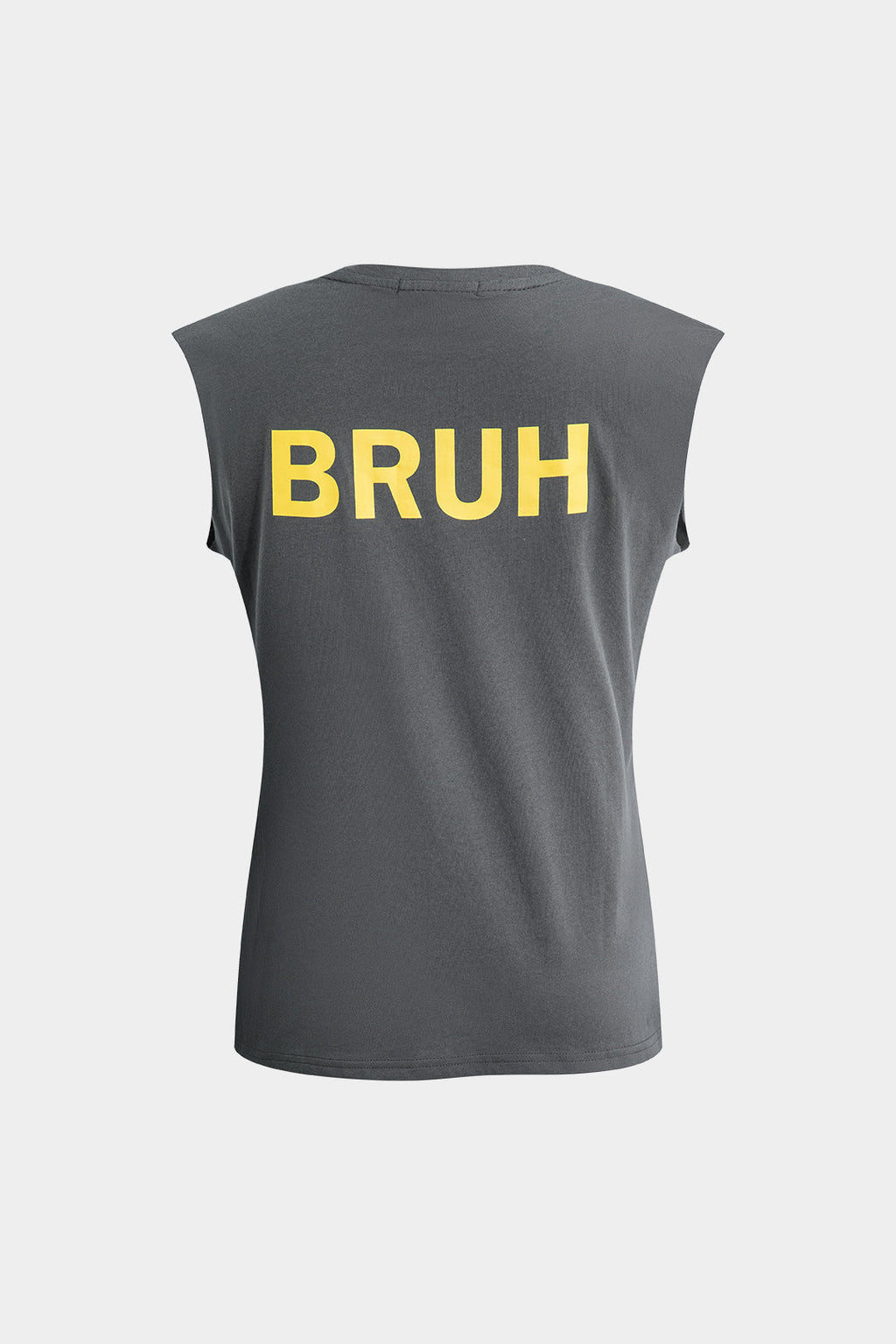 Camiseta Sin Mangas Impresa Bruh Mujer Estilo Diario