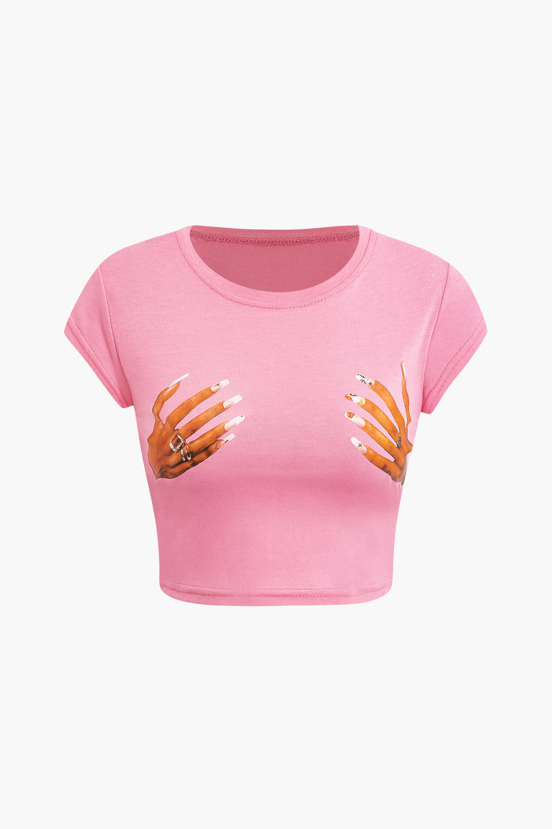 Camiseta Unisex Impresión a Mano Cuello Redondo Manga Corta