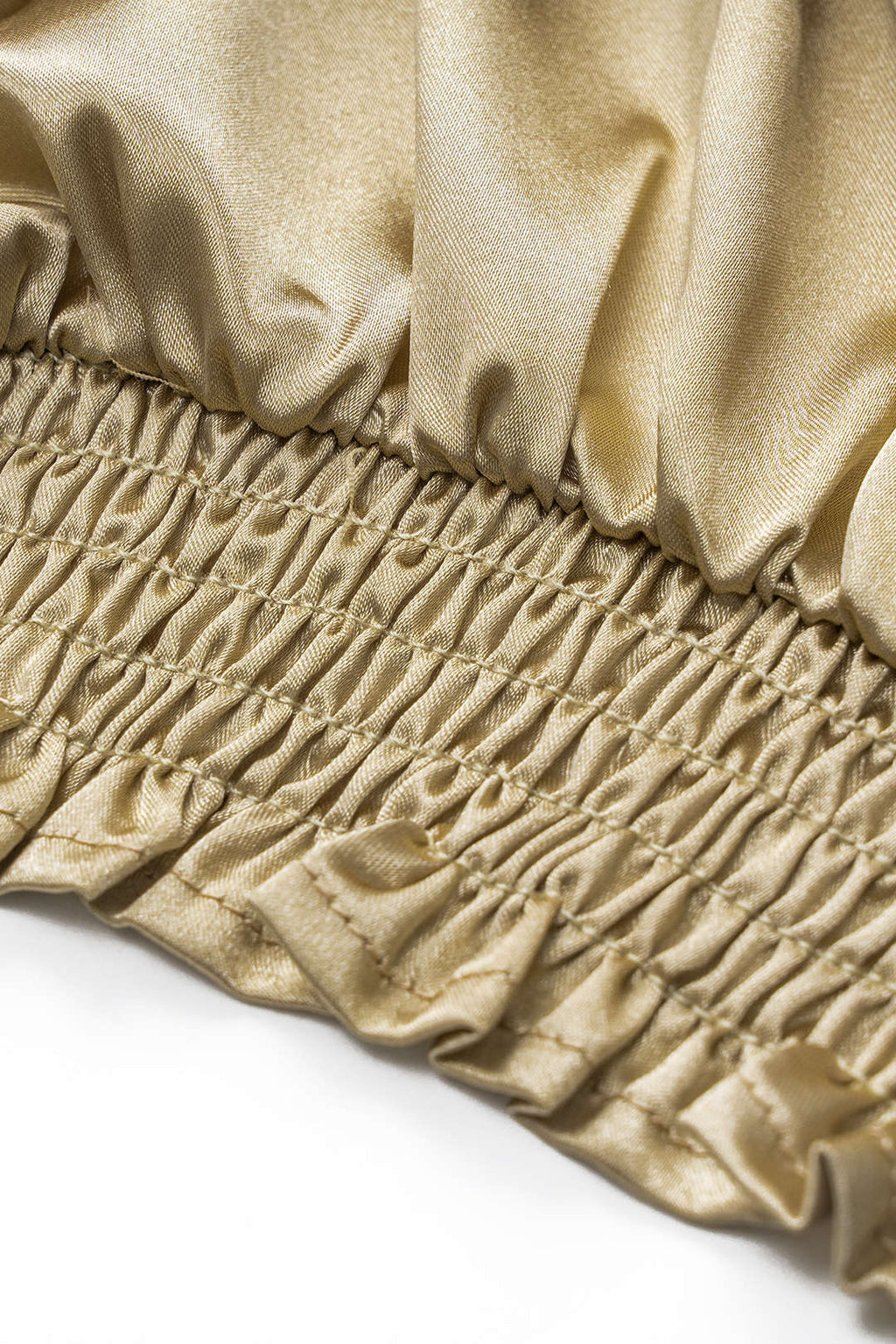 Satin Ruffle Ruched Tie Front Bell Sleeve Shirt