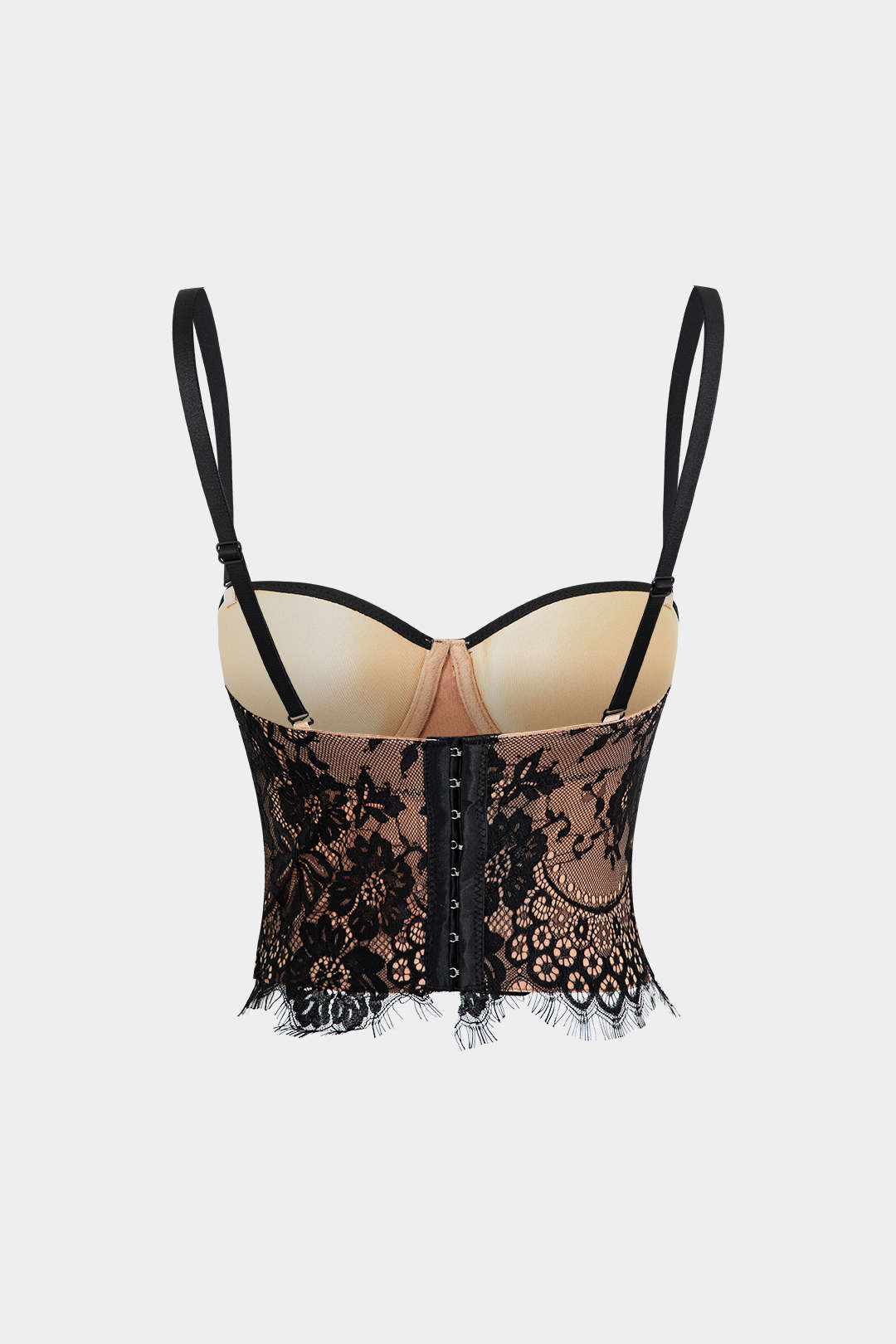 Top Bustier De Encaje Con Cierres De Gancho Y Ojal Lujoso