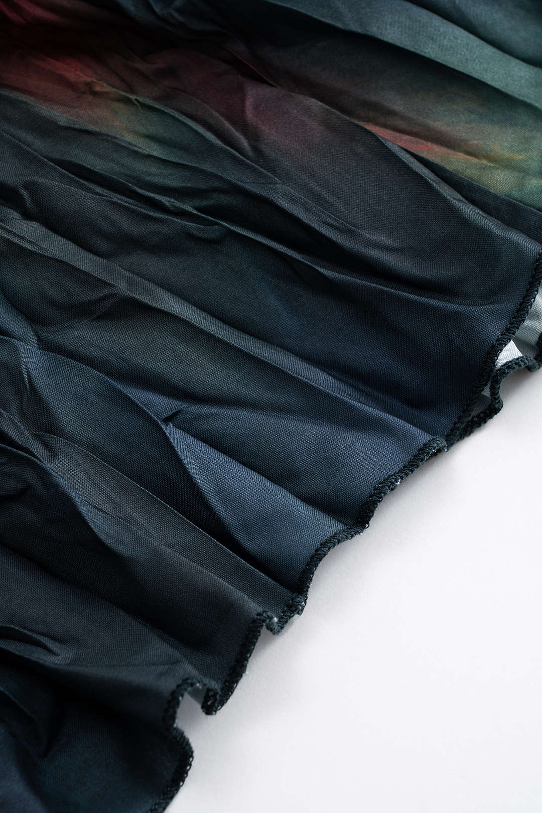 Abstract Tie Dye High Waist Ruched Skirt