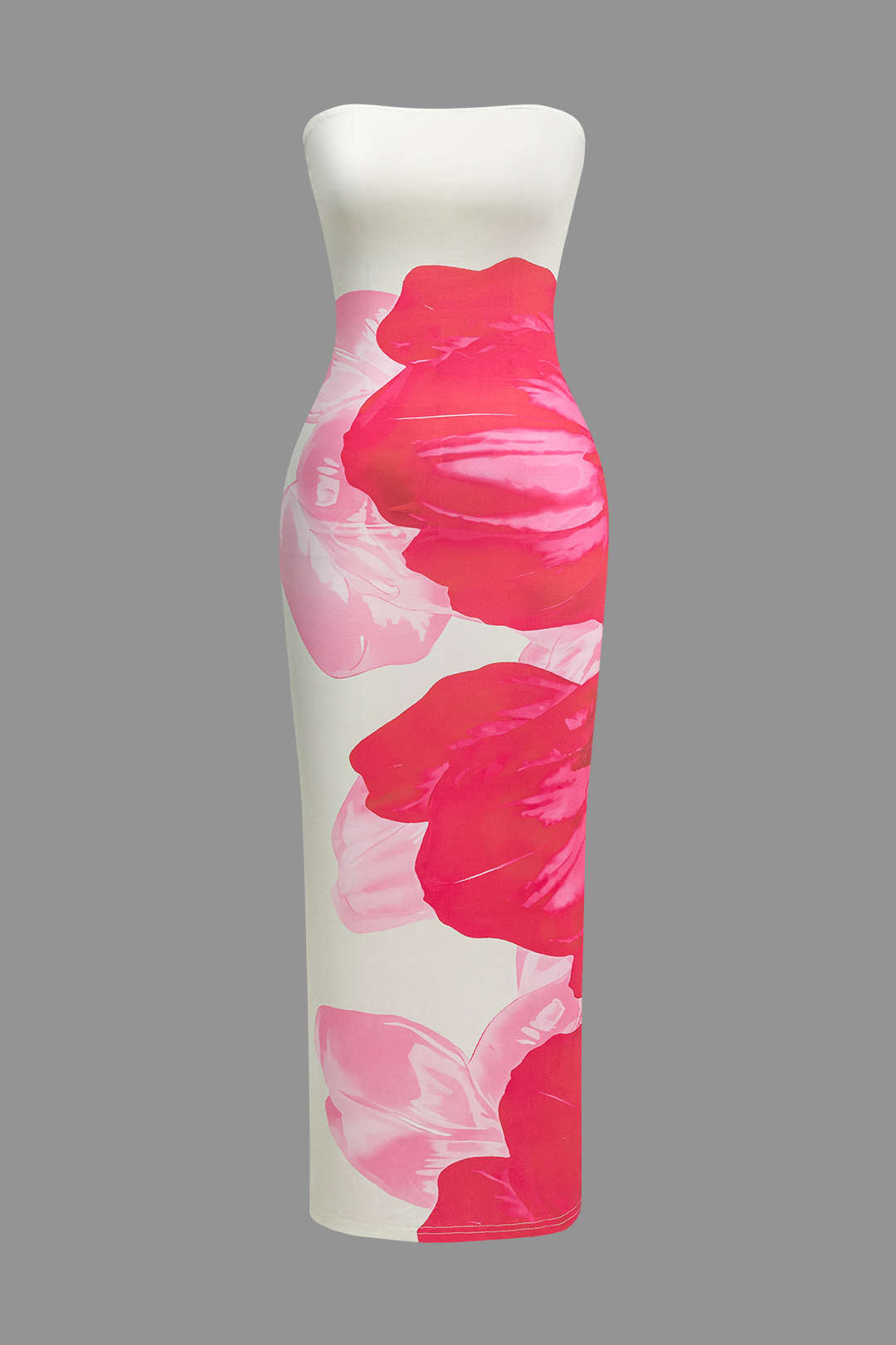 Vestido Midi Sin Hombros Con Estampado Floral Primavera
