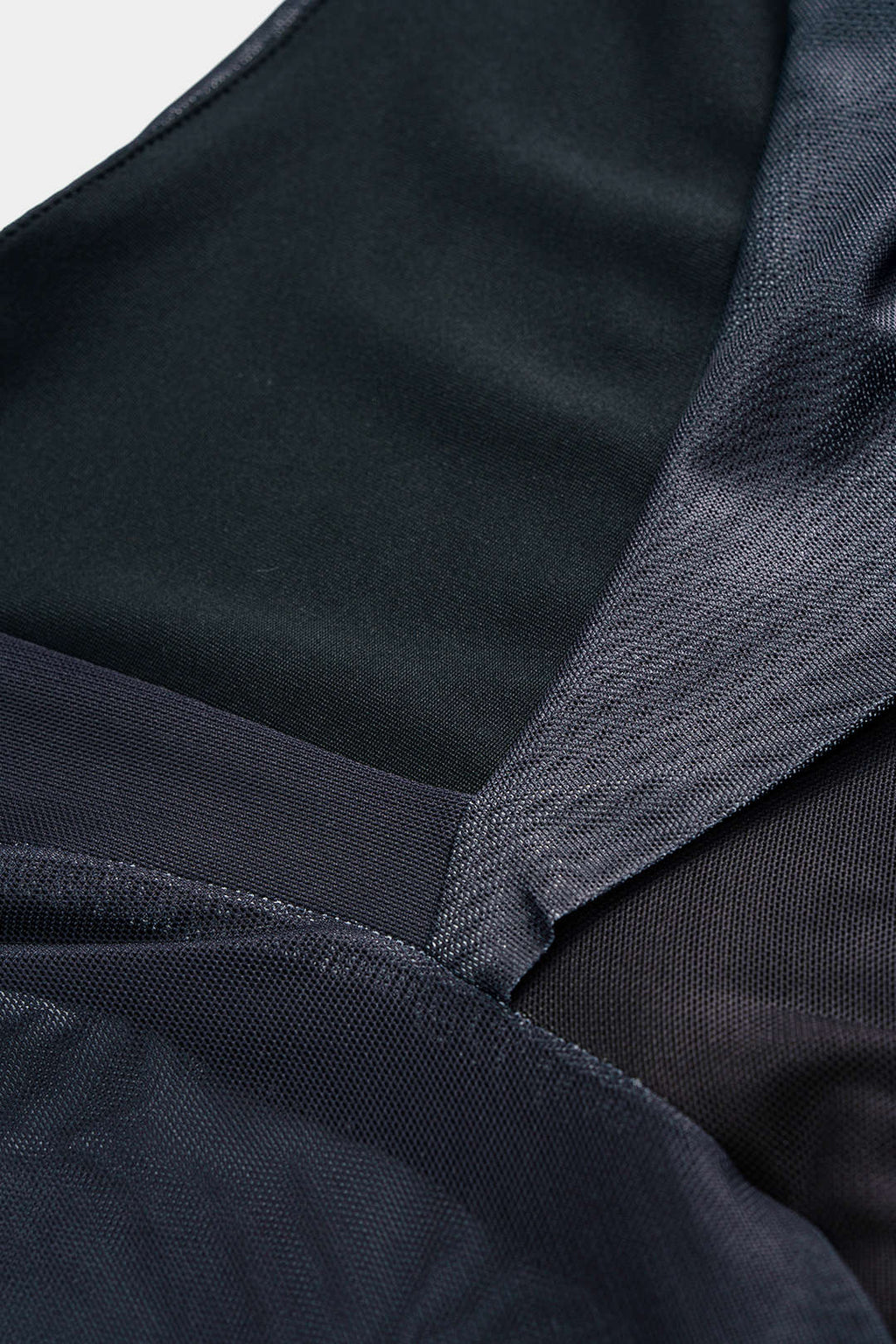 Mesh Colorblock Print Asymmetrical Ruched Long-Sleeve Mini Dress