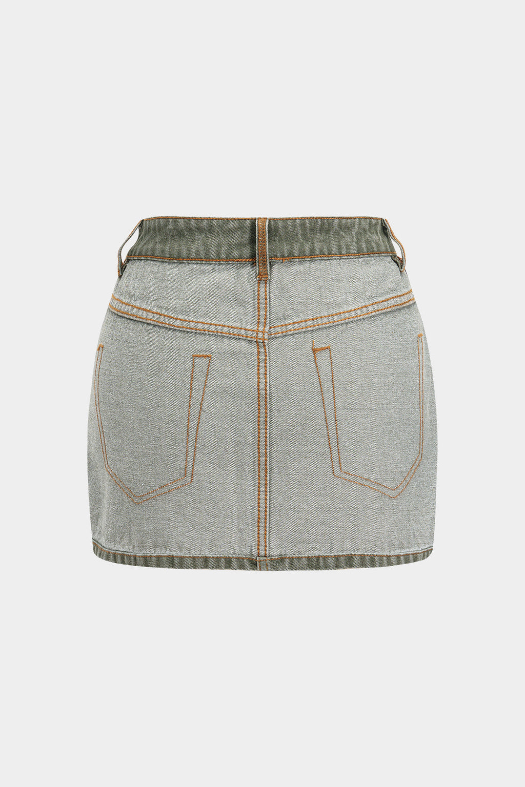 Falda Denim Reversible con Bolsillos Mini de Uso Diario