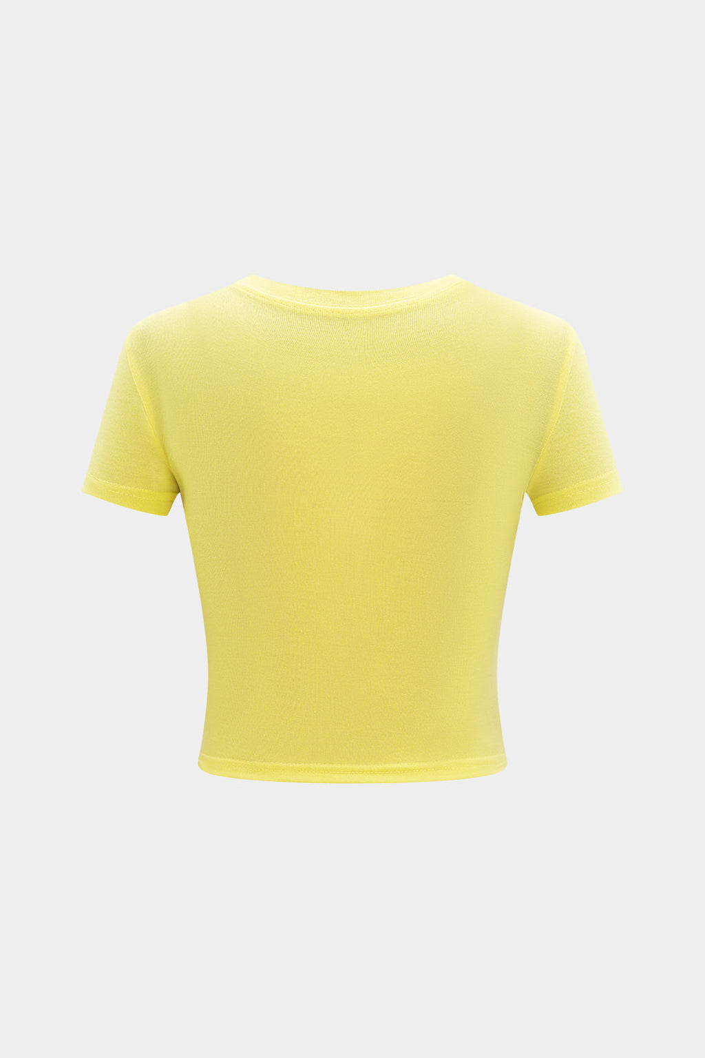 Camiseta Floral Contraste Cuello Redondo Manga Corta