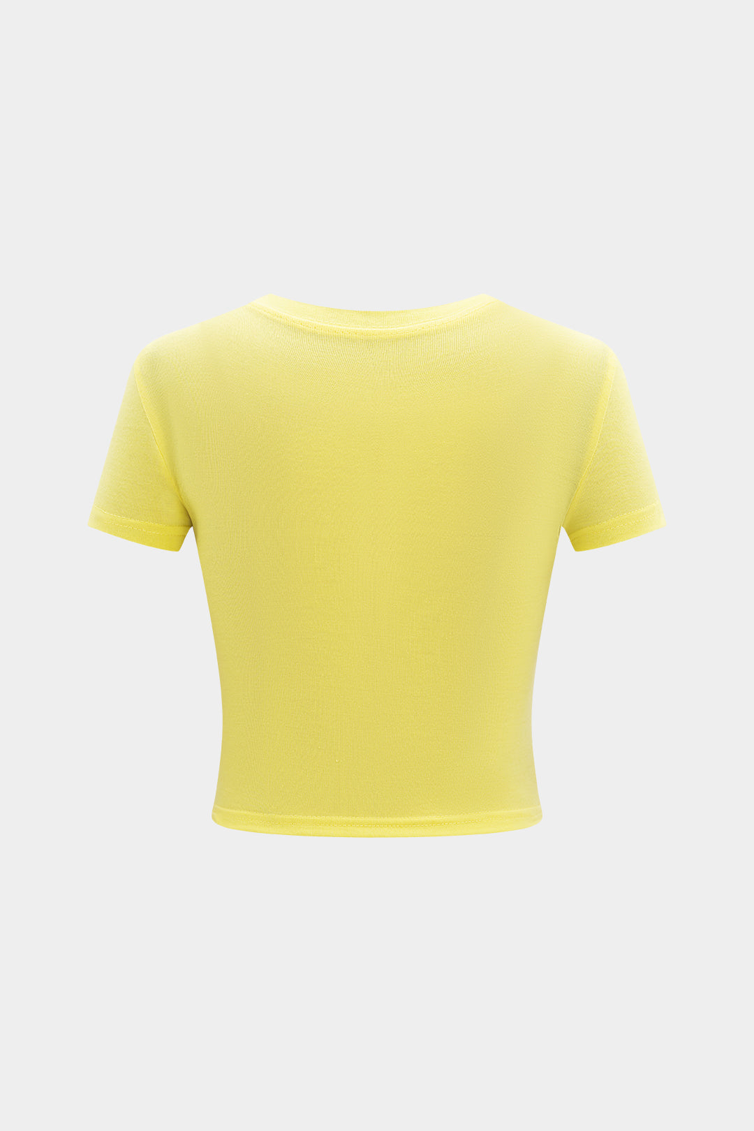 Camiseta Floral Contraste Cuello Redondo Manga Corta