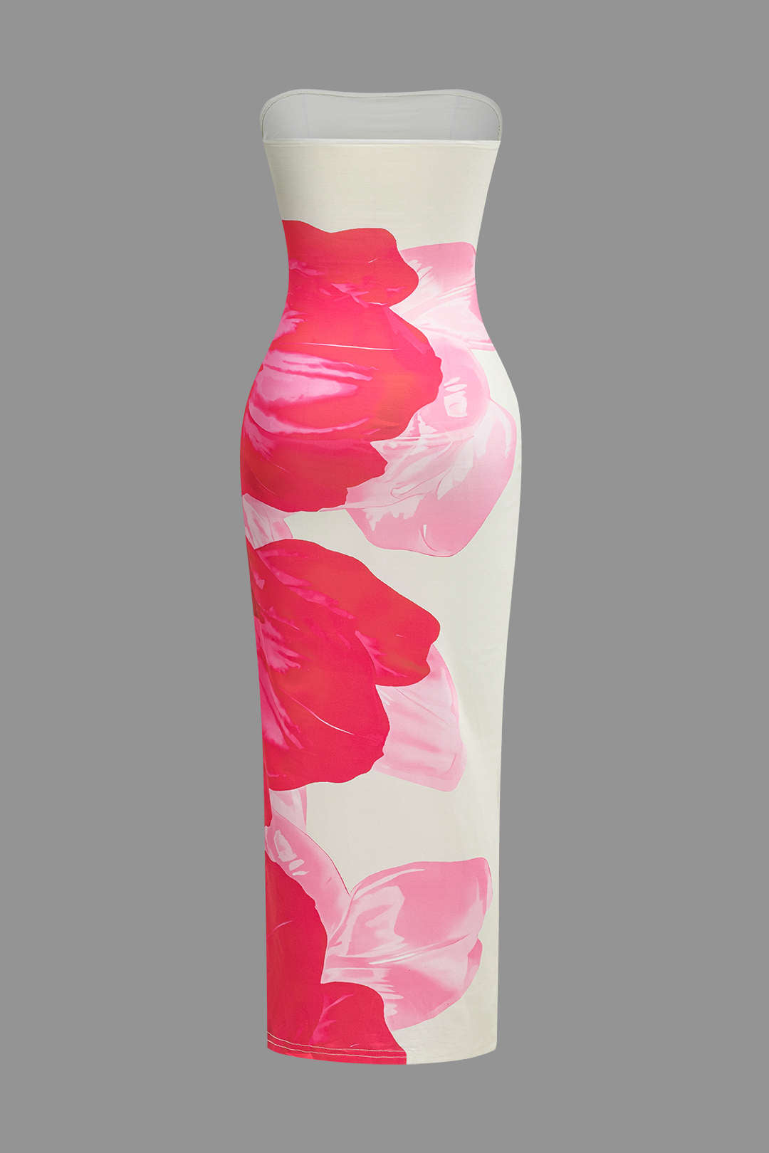 Vestido Midi Sin Hombros Con Estampado Floral Primavera