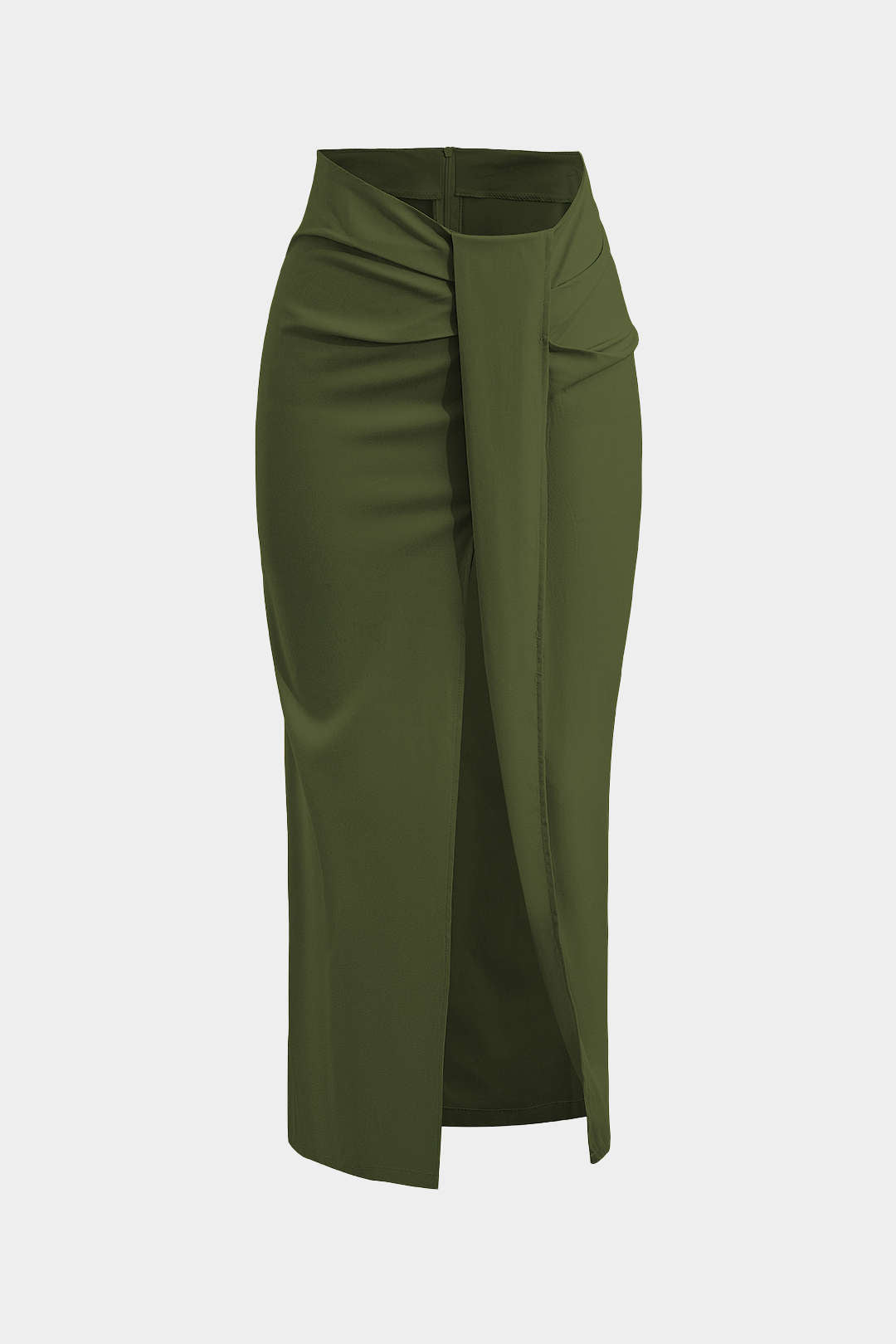 Falda Midi Asimétrica Nudo Twist Minimalista Elegante