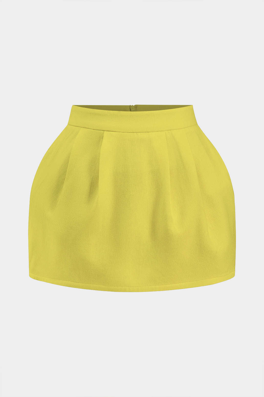 Falda de Lino con Volantes y Cremallera Minimalista
