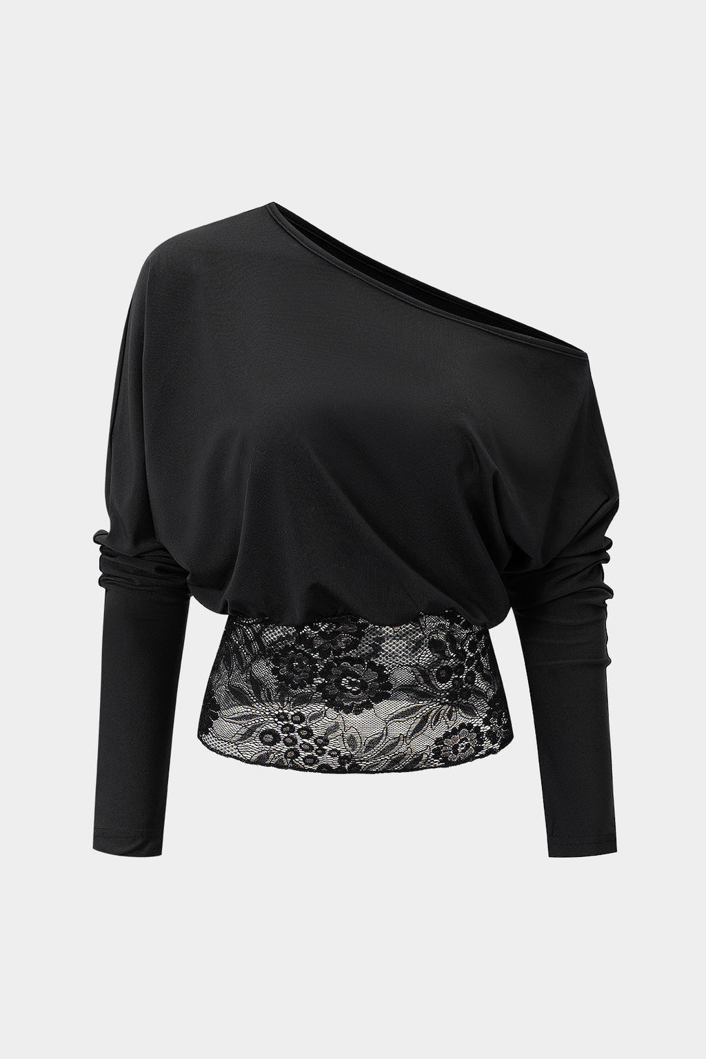 Patchwork Lace Splicing Long Sleeve T-Shirt