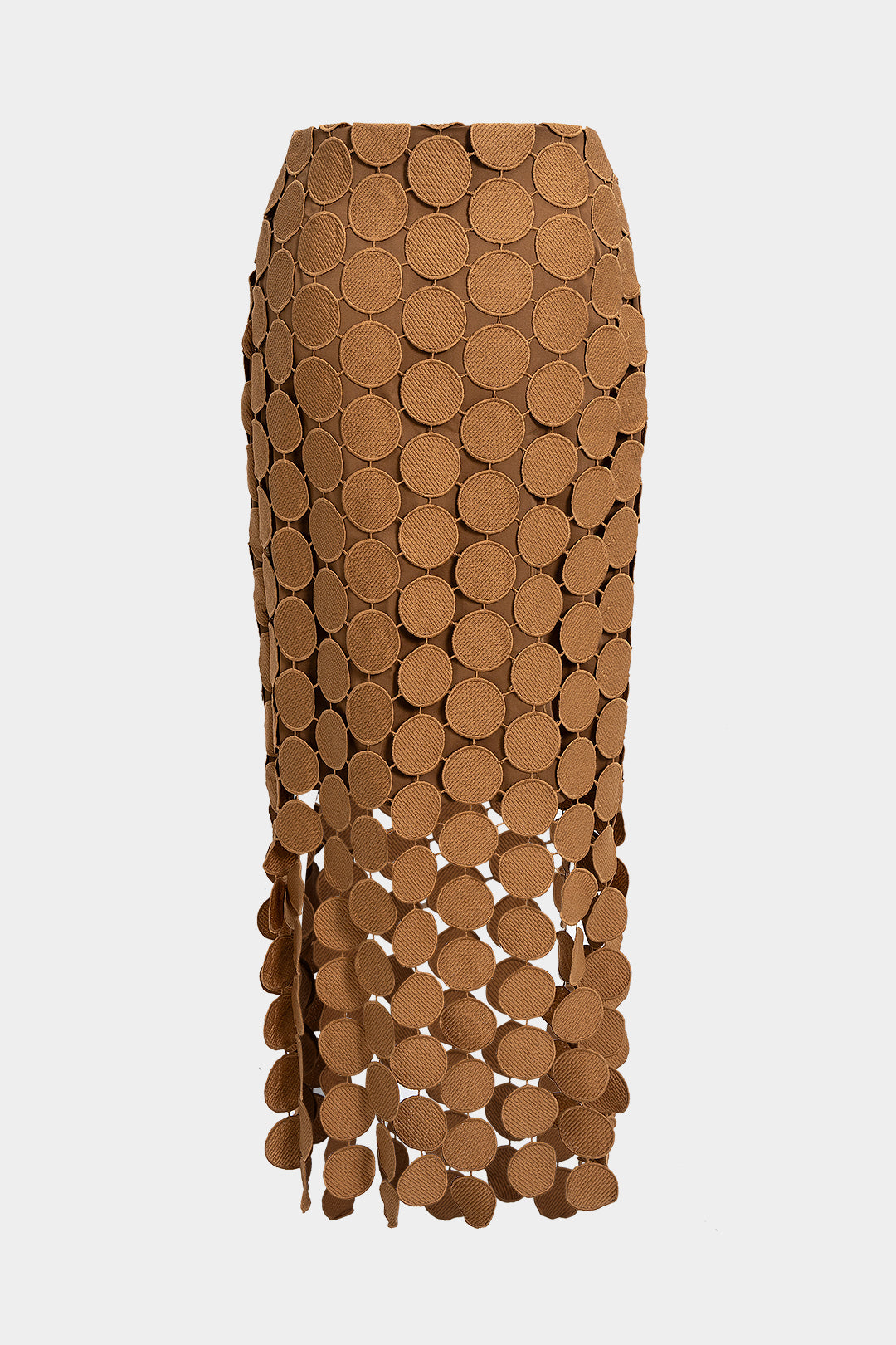 חצאית גזרה חלקה עם פרנזים 