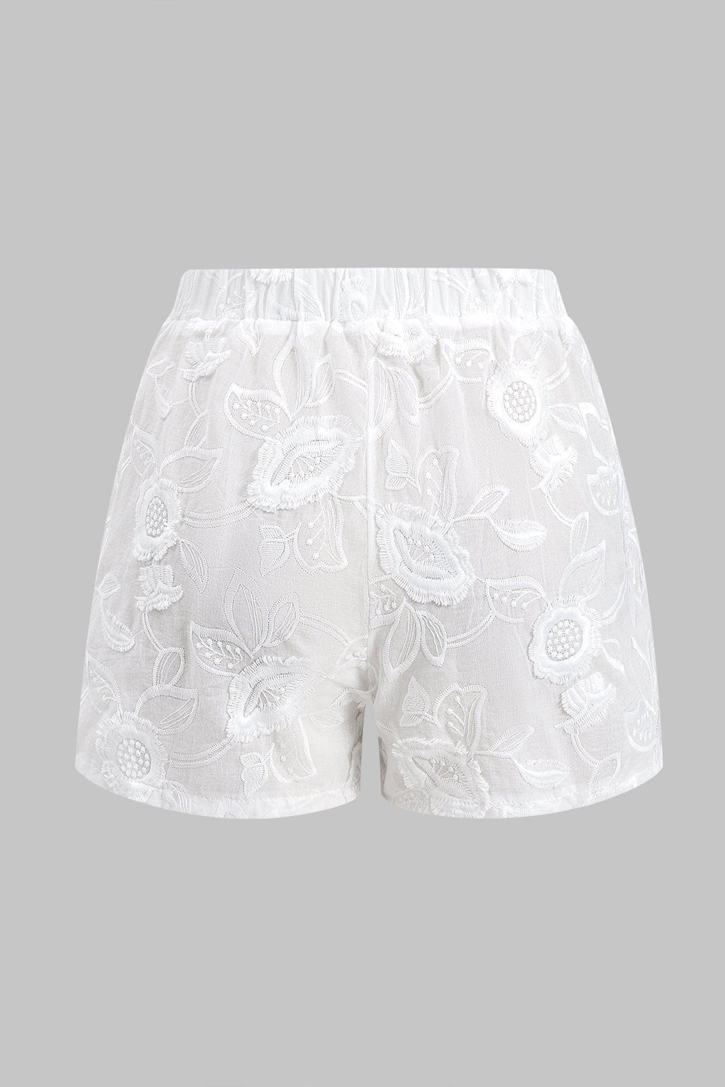 Conjunto Bordado de Blusa Manga Larga y Shorts Elegante