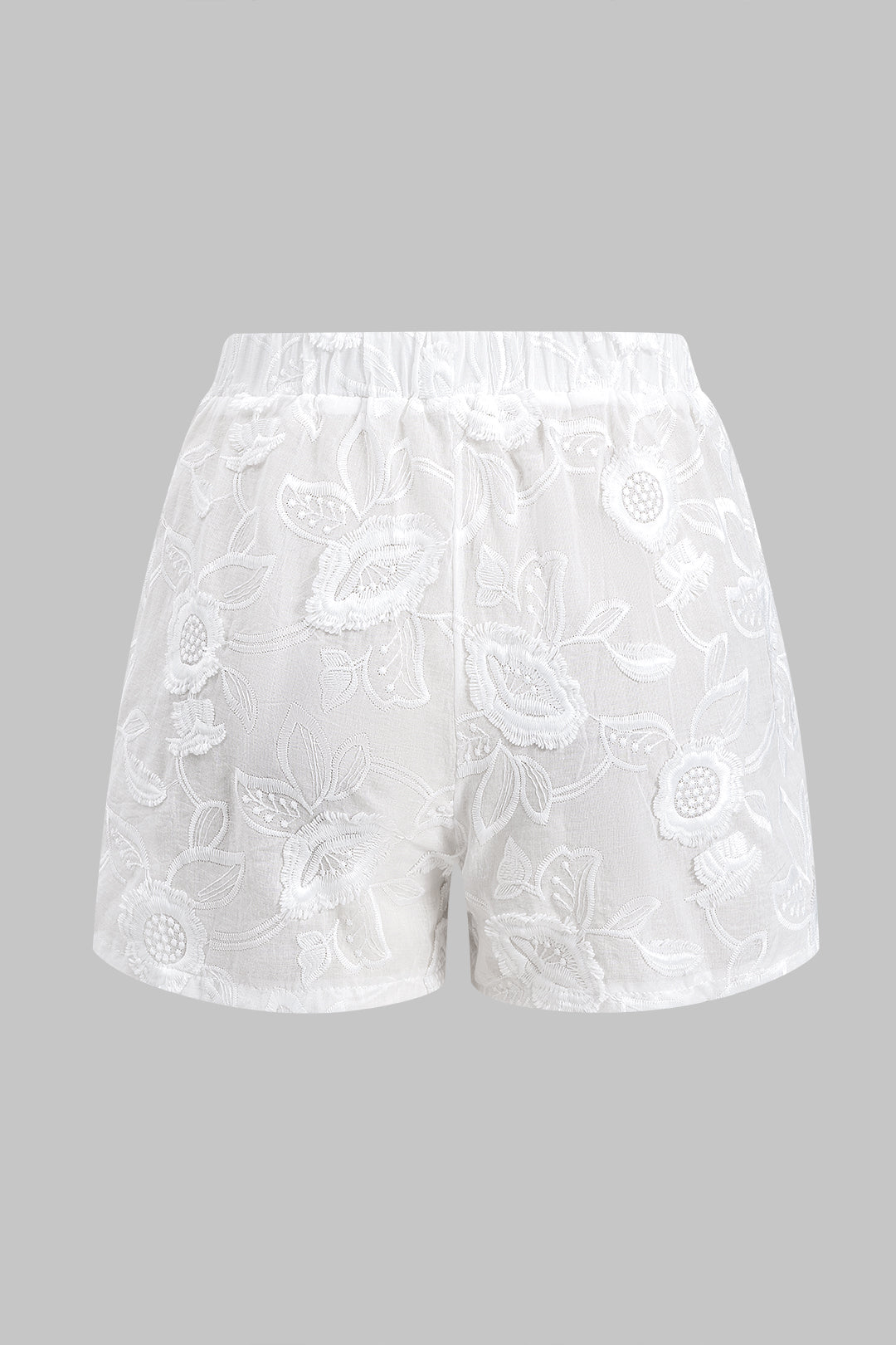 Conjunto Bordado de Blusa Manga Larga y Shorts Elegante