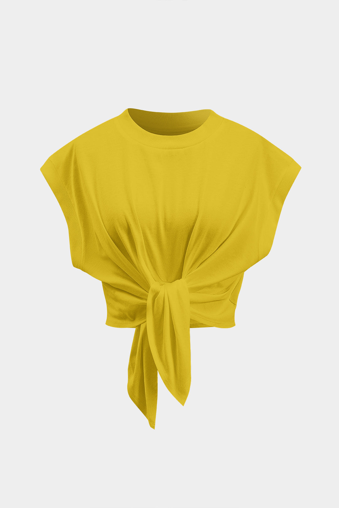 Camiseta Con Mangas Globo Y Lazo Para Diario Elegante