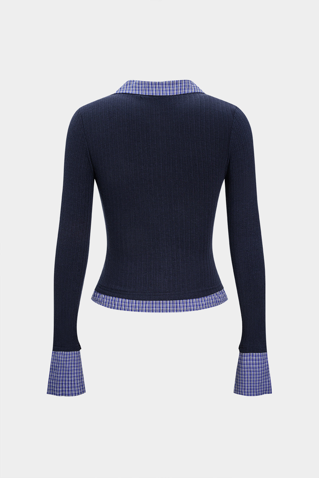 Lapel Patchwork Button Long-Sleeve Shirt