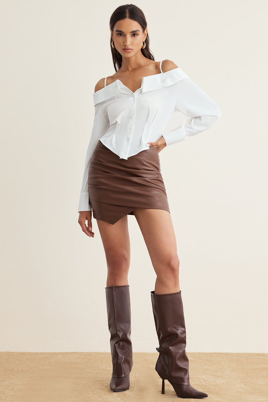 Solid Button Long-Sleeve Shirt