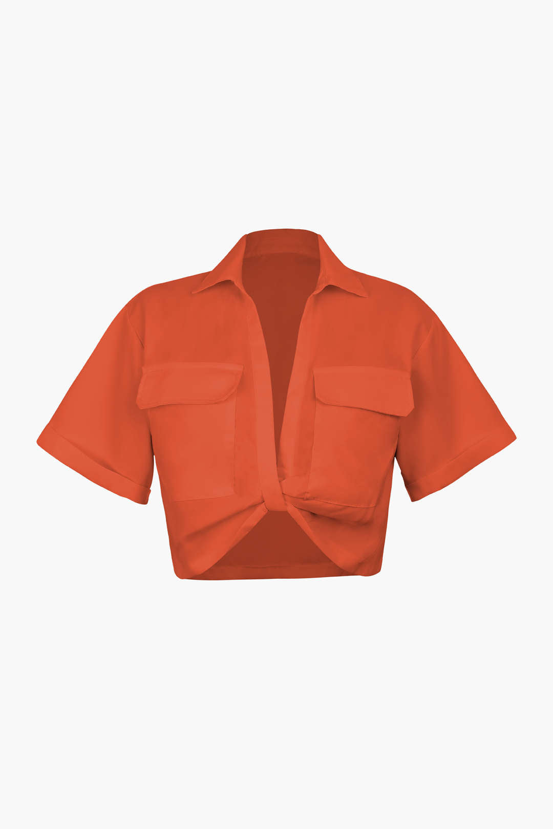 Camisa Básica Con Bolsillo Solapa Plisado Para Uso Diario
