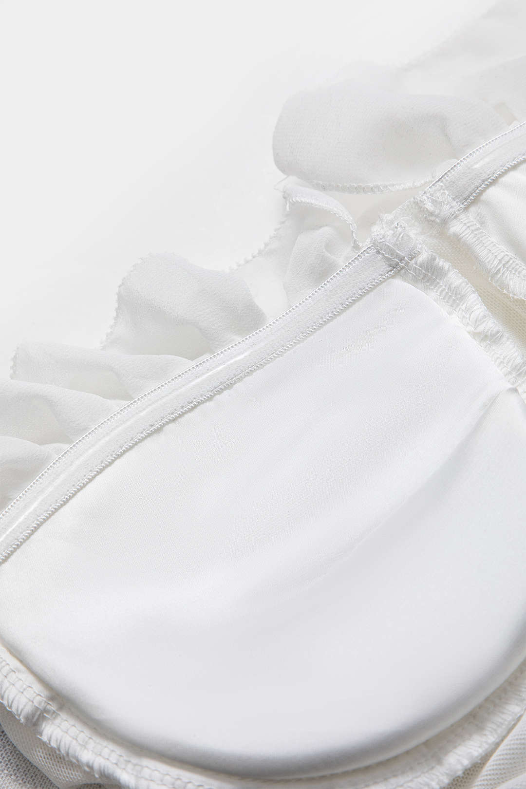 Blusa Tubo Corsé Con Volantes De Chiffón Satinado