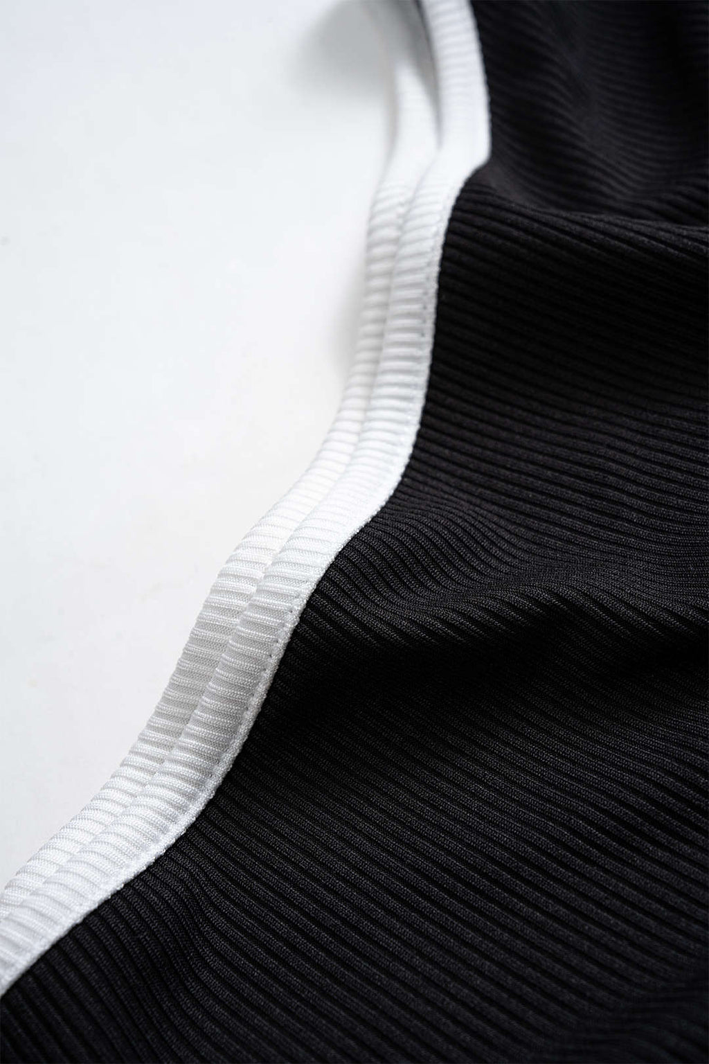 Asymmetrical Neck Contrast Long-Sleeve T-Shirt