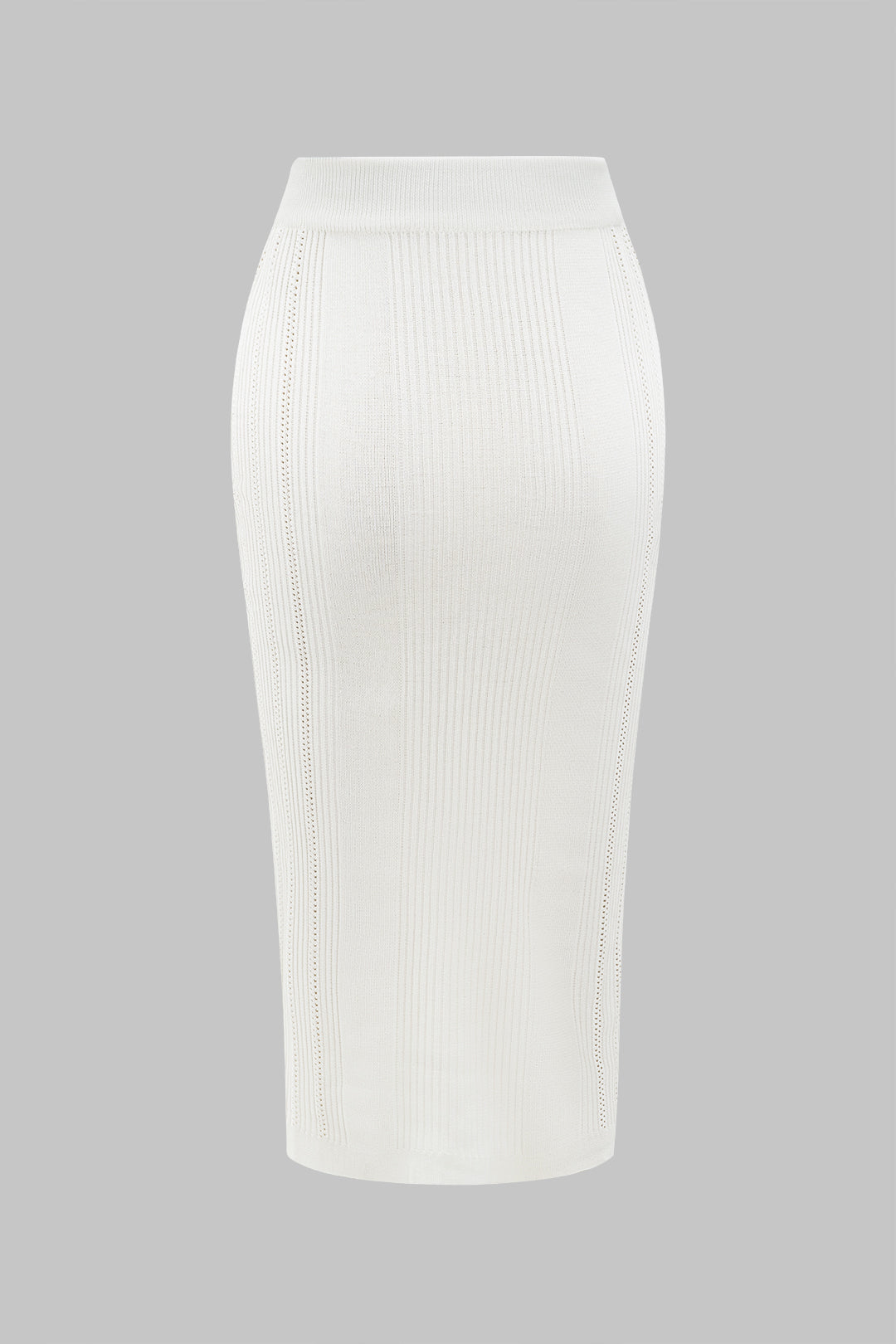 Conjunto De Top De Punto Metálico Y Falda Botonada Elegante