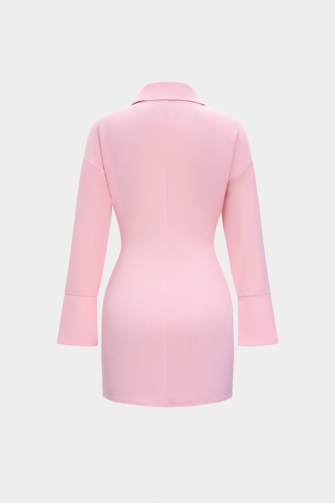 שמלת מיני עם קפלים וקשירה, שרוולים ארוכים 