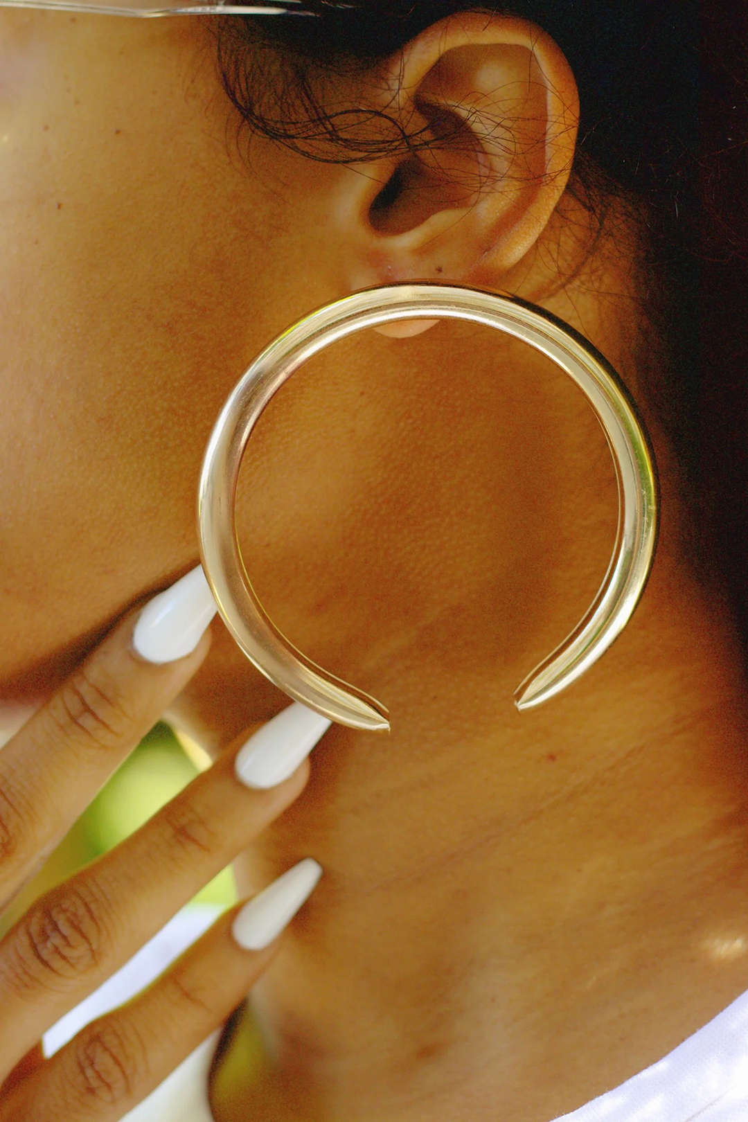 Aretes Geométricos Mitad Circunferencia Metálica Para Mujer