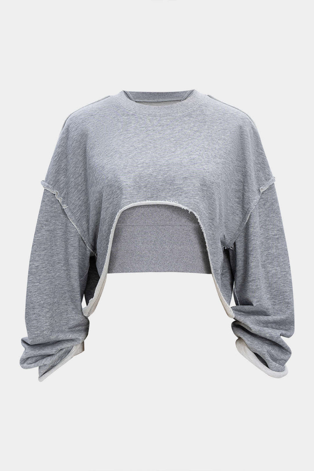 Solid Waist-Cinching Sweatshirt