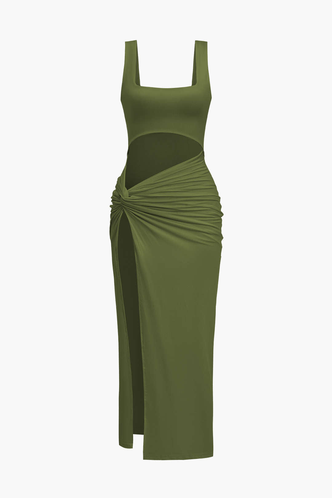 Vestido Midi Reversible Con Abertura Frontal Elegante