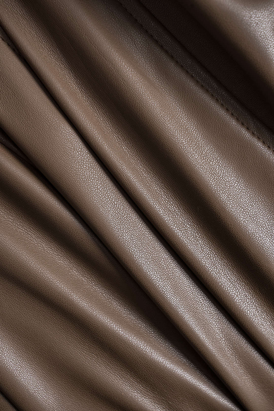 Faux Leather Round Neck Patchwork Long Sleeve Mini Dress