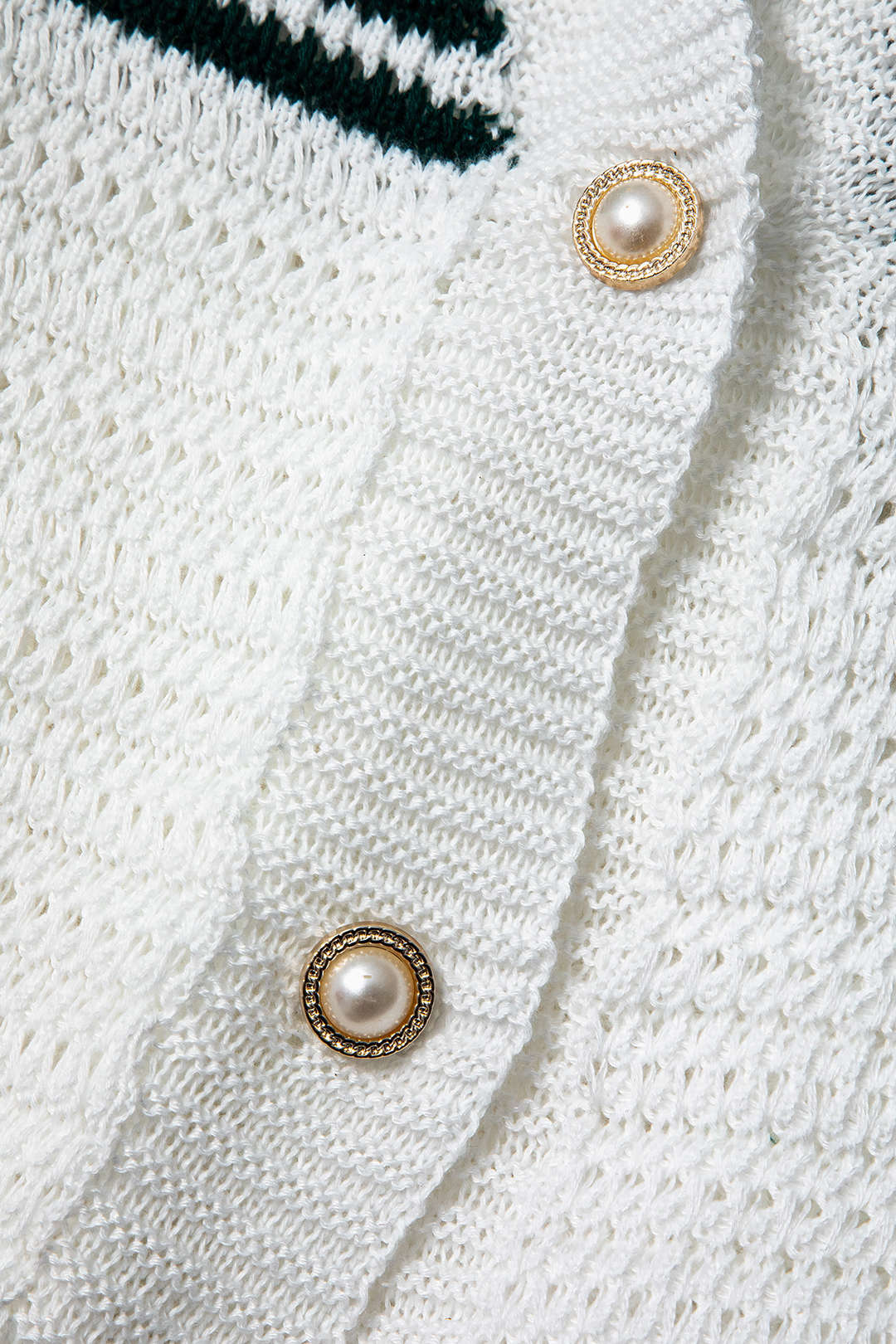 Blusa Crochet Contraste Manga Corta Mujer Elegante