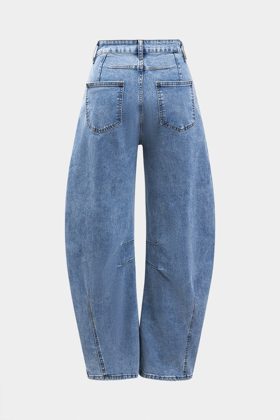 Pantalones Vaqueros Pierna Ancha Bolsillos Abotonados
