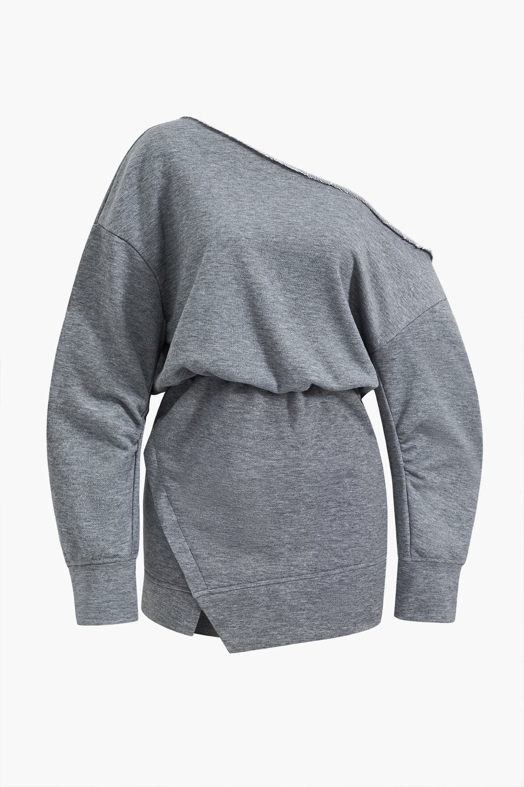 שמלת מיני אסימטרית עם שרוולים ארוכים 