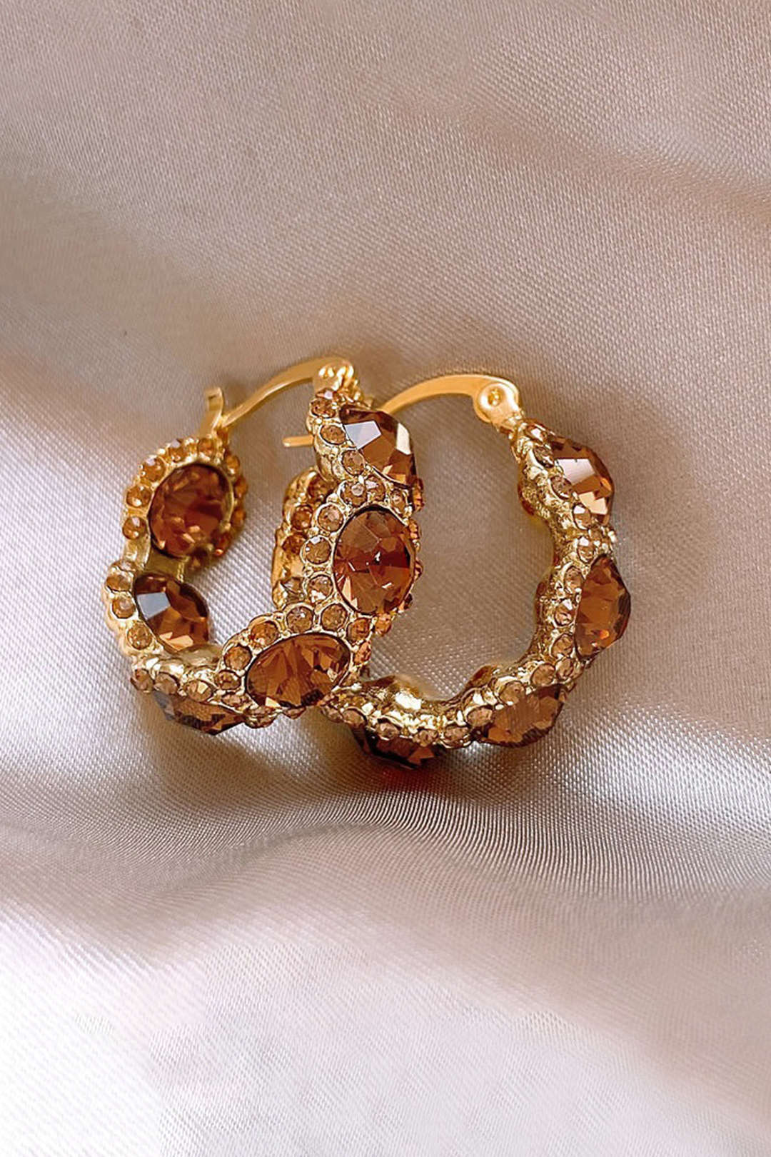 Aros de Cristal Pendientes Silueta Elegante Brillo
