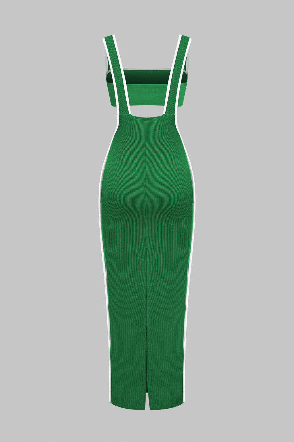 Conjunto Dos Piezas Tubo Salopette Vestido Borde Contraste