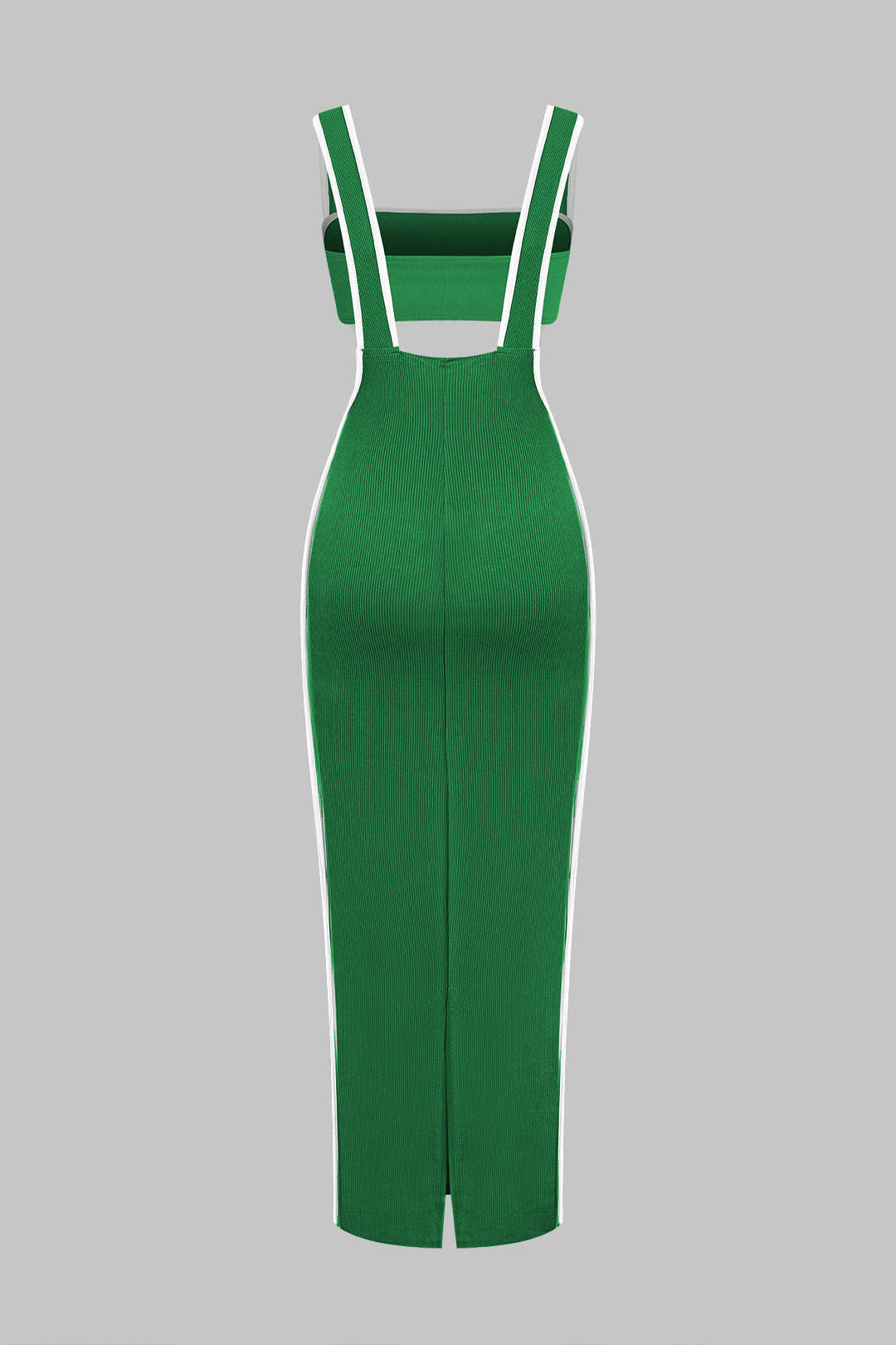 Conjunto Dos Piezas Tubo Salopette Vestido Borde Contraste
