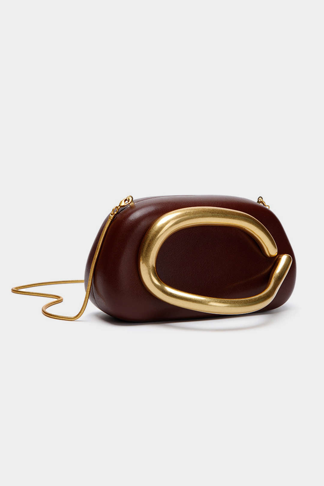 Clutch Minimalista De Cuero Sintético Con Detalle Metálico