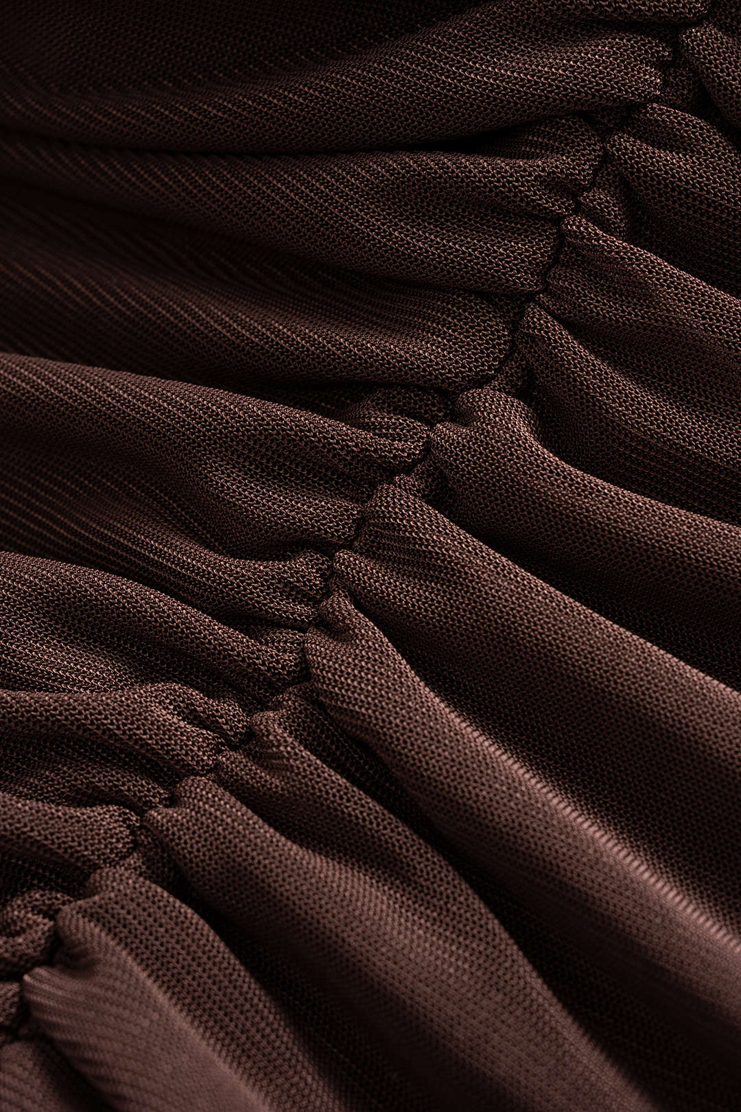 Mesh Ruched Asymmetrical Cut Out Long Sleeve Mini Dress