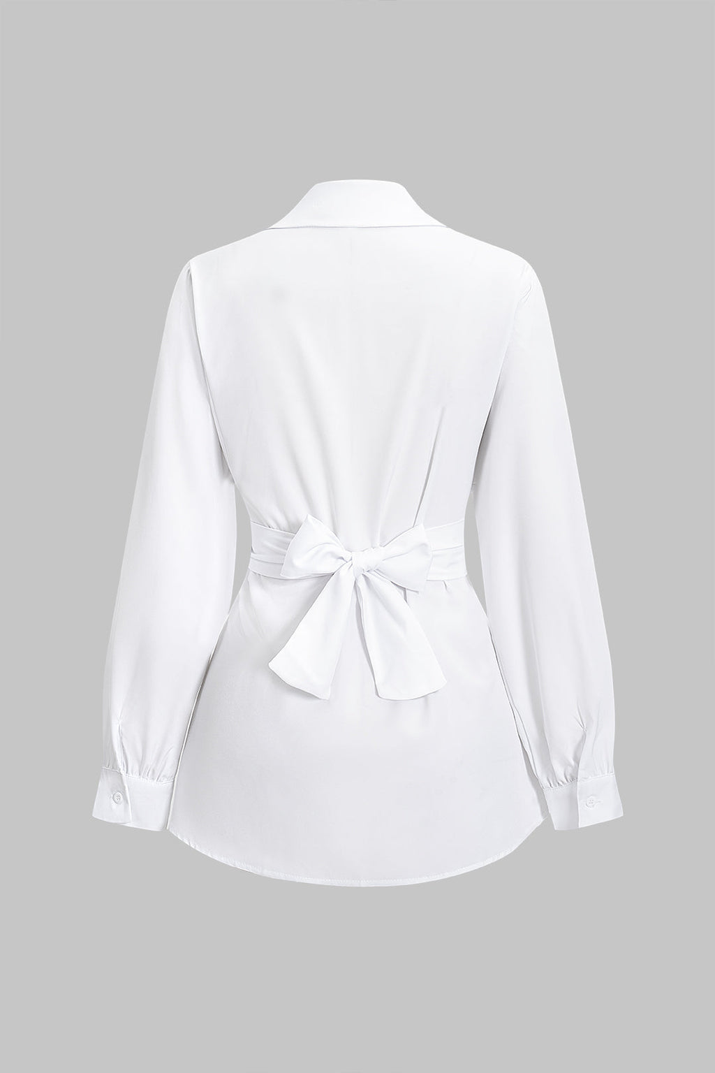 חולצה ארוכת שרוולים עם קשירת פפיון 