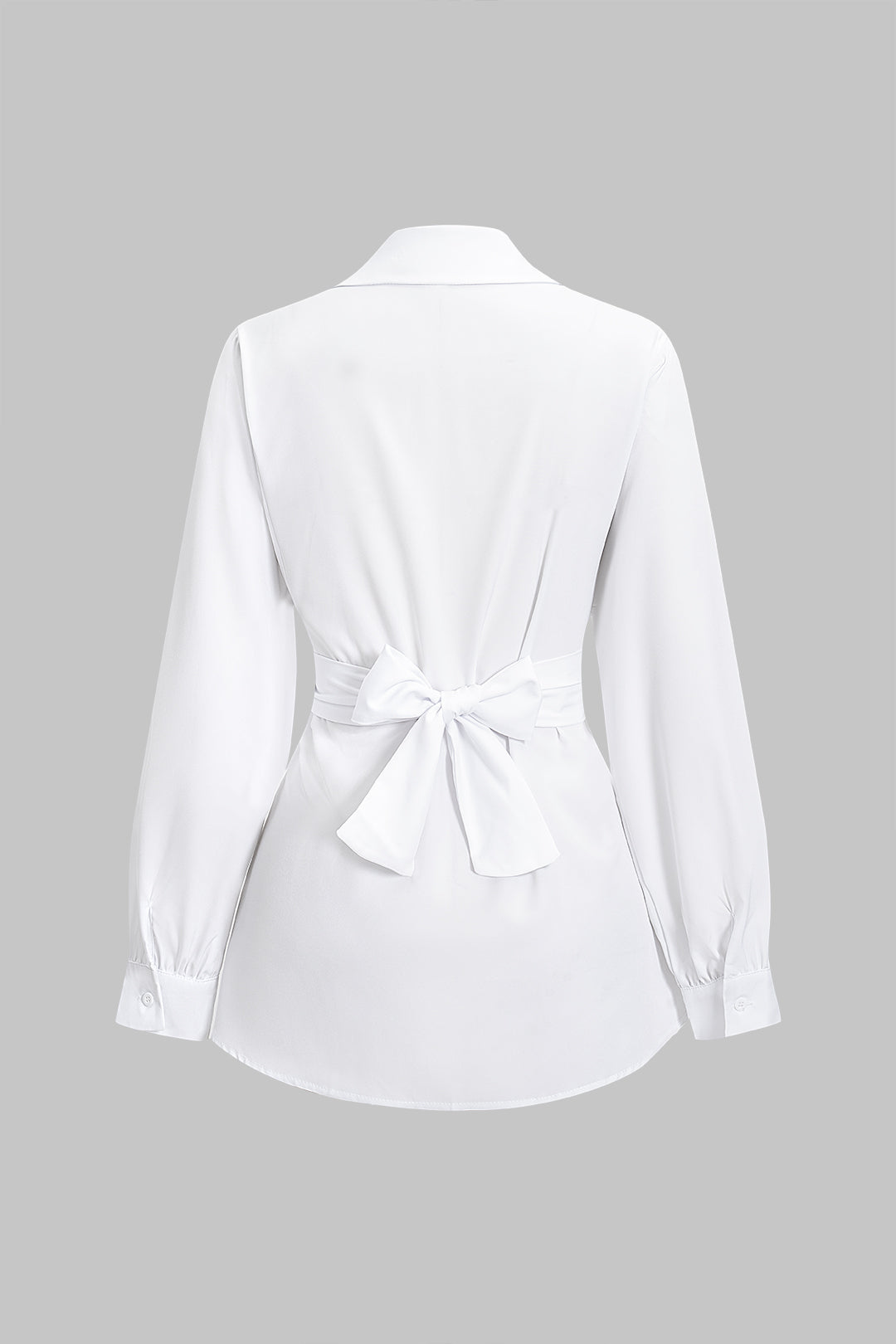 חולצה ארוכת שרוולים עם קשירת פפיון 