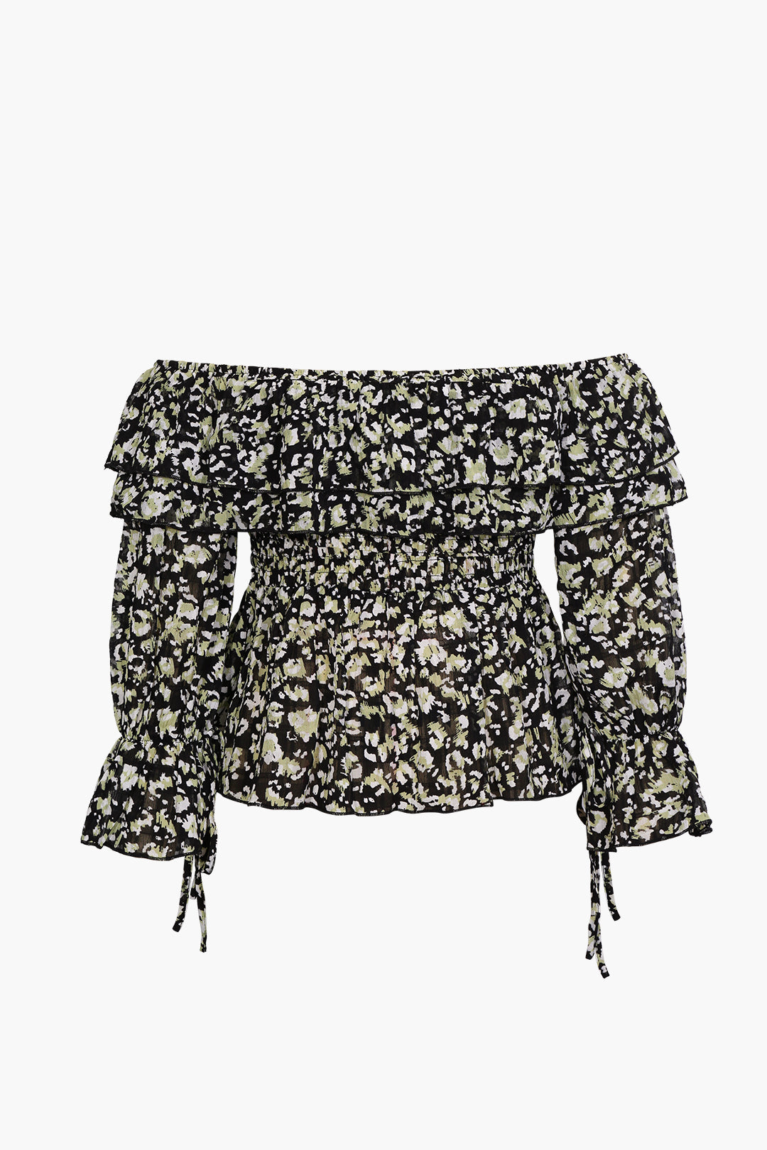 טופ שיפון עם כתפיים פתוחות 